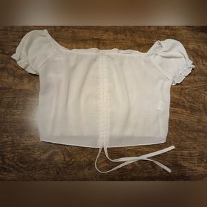 ROMWE WOMEN'S LARGE WHITE CROP TOP🤍